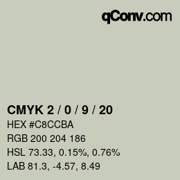 Color code: CMYK 2 / 0 / 9 / 20 | qconv.com