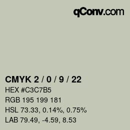 Color code: CMYK 2 / 0 / 9 / 22 | qconv.com