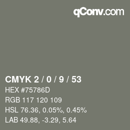 Color code: CMYK 2 / 0 / 9 / 53 | qconv.com