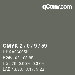 Color code: CMYK 2 / 0 / 9 / 59 | qconv.com