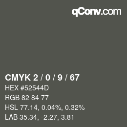 Color code: CMYK 2 / 0 / 9 / 67 | qconv.com