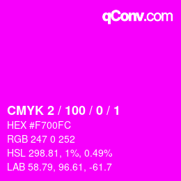 カラーコード: CMYK 2 / 100 / 0 / 1 | qconv.com