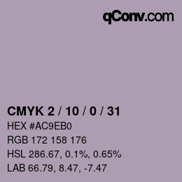 颜色代码: CMYK 2 / 10 / 0 / 31 | qconv.com