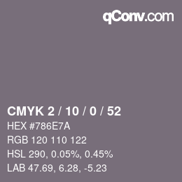 Color code: CMYK 2 / 10 / 0 / 52 | qconv.com