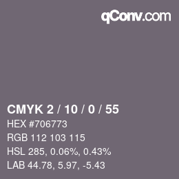 カラーコード: CMYK 2 / 10 / 0 / 55 | qconv.com
