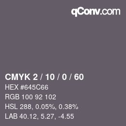 カラーコード: CMYK 2 / 10 / 0 / 60 | qconv.com