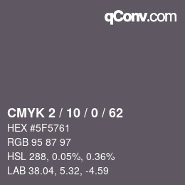 Color code: CMYK 2 / 10 / 0 / 62 | qconv.com
