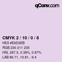 カラーコード: CMYK 2 / 10 / 0 / 8 | qconv.com
