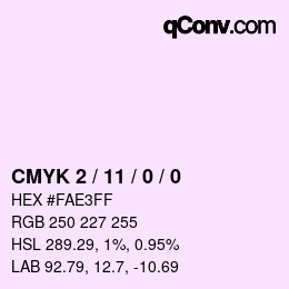 颜色代码: CMYK 2 / 11 / 0 / 0 | qconv.com