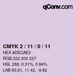 カラーコード: CMYK 2 / 11 / 0 / 11 | qconv.com
