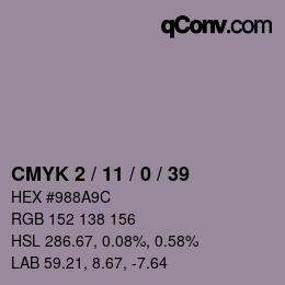Color code: CMYK 2 / 11 / 0 / 39 | qconv.com