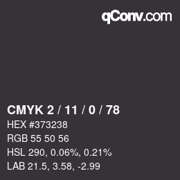 Color code: CMYK 2 / 11 / 0 / 78 | qconv.com