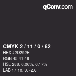 Color code: CMYK 2 / 11 / 0 / 82 | qconv.com