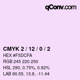 カラーコード: CMYK 2 / 12 / 0 / 2 | qconv.com