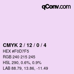 Color code: CMYK 2 / 12 / 0 / 4 | qconv.com