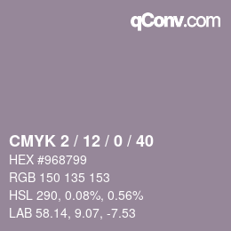 Color code: CMYK 2 / 12 / 0 / 40 | qconv.com