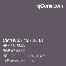 カラーコード: CMYK 2 / 12 / 0 / 61 | qconv.com