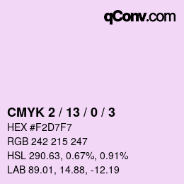 Color code: CMYK 2 / 13 / 0 / 3 | qconv.com