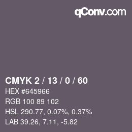 Color code: CMYK 2 / 13 / 0 / 60 | qconv.com