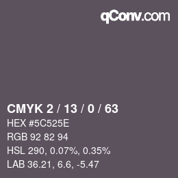 Color code: CMYK 2 / 13 / 0 / 63 | qconv.com