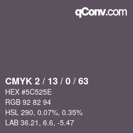 カラーコード: CMYK 2 / 13 / 0 / 63 | qconv.com