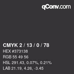 颜色代码: CMYK 2 / 13 / 0 / 78 | qconv.com