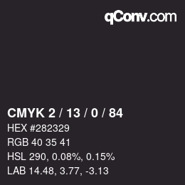 Color code: CMYK 2 / 13 / 0 / 84 | qconv.com