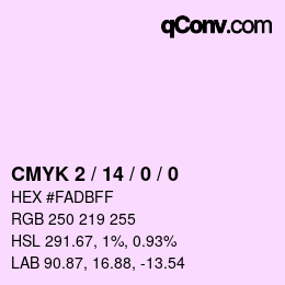 カラーコード: CMYK 2 / 14 / 0 / 0 | qconv.com