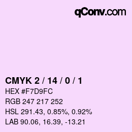 カラーコード: CMYK 2 / 14 / 0 / 1 | qconv.com