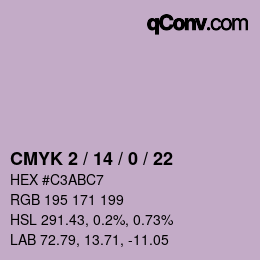 カラーコード: CMYK 2 / 14 / 0 / 22 | qconv.com