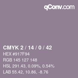 颜色代码: CMYK 2 / 14 / 0 / 42 | qconv.com