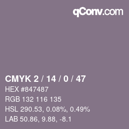 Color code: CMYK 2 / 14 / 0 / 47 | qconv.com