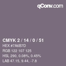 カラーコード: CMYK 2 / 14 / 0 / 51 | qconv.com