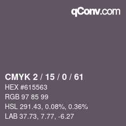 Color code: CMYK 2 / 15 / 0 / 61 | qconv.com