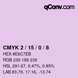 カラーコード: CMYK 2 / 15 / 0 / 8 | qconv.com