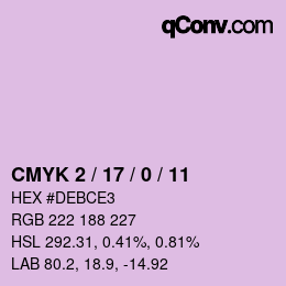 Color code: CMYK 2 / 17 / 0 / 11 | qconv.com