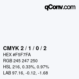颜色代码: CMYK 2 / 1 / 0 / 2 | qconv.com