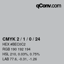 Código de color: CMYK 2 / 1 / 0 / 24 | qconv.com