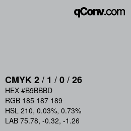 Color code: CMYK 2 / 1 / 0 / 26 | qconv.com