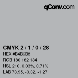 颜色代码: CMYK 2 / 1 / 0 / 28 | qconv.com
