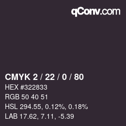 Color code: CMYK 2 / 22 / 0 / 80 | qconv.com