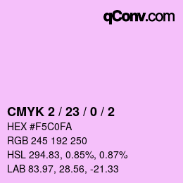 カラーコード: CMYK 2 / 23 / 0 / 2 | qconv.com