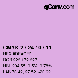 カラーコード: CMYK 2 / 24 / 0 / 11 | qconv.com