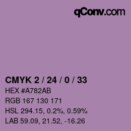 カラーコード: CMYK 2 / 24 / 0 / 33 | qconv.com