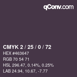 Color code: CMYK 2 / 25 / 0 / 72 | qconv.com