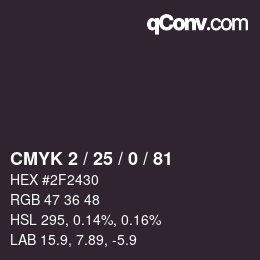 カラーコード: CMYK 2 / 25 / 0 / 81 | qconv.com