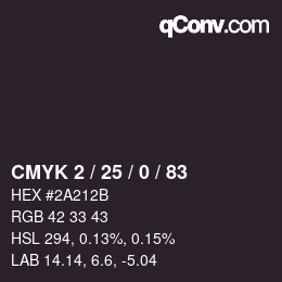 カラーコード: CMYK 2 / 25 / 0 / 83 | qconv.com