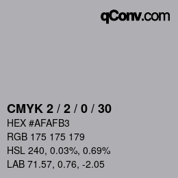 Color code: CMYK 2 / 2 / 0 / 30 | qconv.com