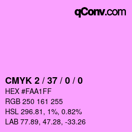 カラーコード: CMYK 2 / 37 / 0 / 0 | qconv.com