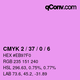 カラーコード: CMYK 2 / 37 / 0 / 6 | qconv.com